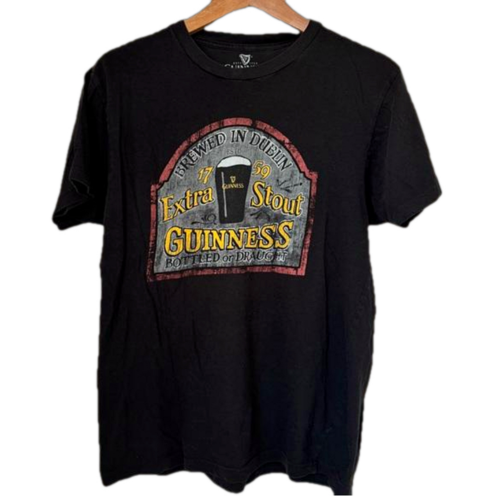 Official Guinness Merchandise black branded t-shirt. Size M